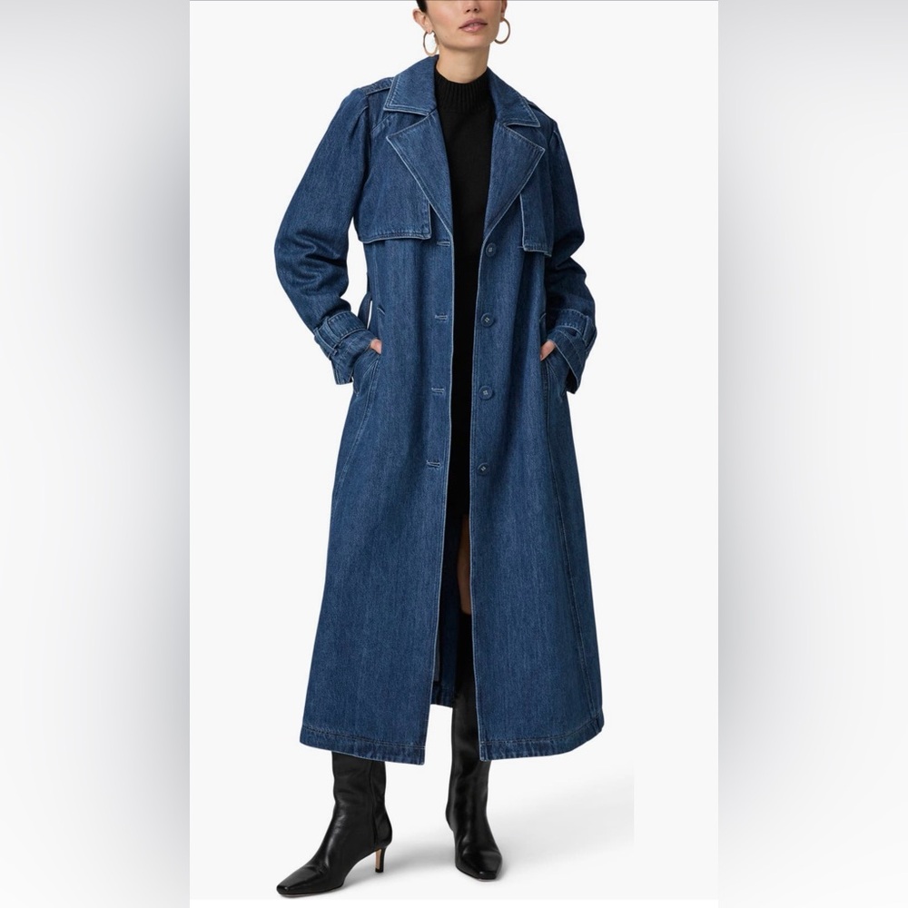 PAIGE Raina Denim Trench Coat NWT - Picture 3 of 10